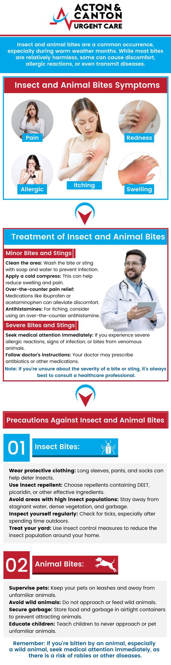 Insect bites can cause redness, itching, swelling, or mild pain at the affected site. Some bites may also lead to allergic reactions, blisters, or infection if scratched. Visit Muhammad Bajwa, MD, for quick relief and professional care to reduce irritation and prevent complications. For more information, contact us or schedule an appointment online. We are located at 95 Washington St, Ste 204 A, Canton, MA 02021. Insect bites can cause redness, itching, swelling, or mild pain at the affected site. Some bites may also lead to allergic reactions, blisters, or infection if scratched. Visit Muhammad Bajwa, MD, for quick relief and professional care to reduce irritation and prevent complications. For more information, contact us or schedule an appointment online. We are located at 95 Washington St, Ste 204 A, Canton, MA 02021.