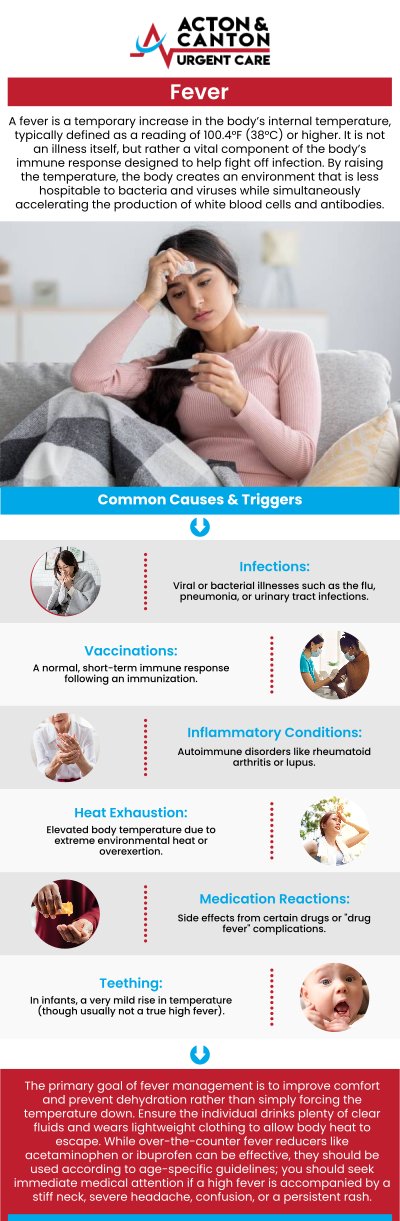 Common questions asked by patients: When should I visit urgent care for a fever? What causes fever and how is it diagnosed at urgent care? How do urgent care providers treat high or persistent fevers? Can urgent care determine if my fever is due to an infection or virus? For more information, contact us or schedule an appointment online. We are located at 95 Washington St, Ste 204 A, Canton, MA 02021. We serve patients from Canton MA, Sharon MA, Stoughton MA, Norwood MA, Walpole MA, Westwood MA, Milton MA, Raynham MA, and surrounding areas. Common questions asked by patients: When should I visit urgent care for a fever? What causes fever and how is it diagnosed at urgent care? How do urgent care providers treat high or persistent fevers? Can urgent care determine if my fever is due to an infection or virus? For more information, contact us or schedule an appointment online. We are located at 95 Washington St, Ste 204 A, Canton, MA 02021. We serve patients from Canton MA, Sharon MA, Stoughton MA, Norwood MA, Walpole MA, Westwood MA, Milton MA, Raynham MA, and surrounding areas.